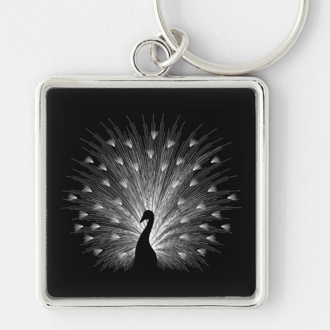 White peacock key ring (Front)