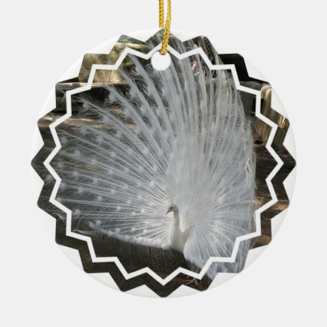 White Peacock Ornaments (Front)