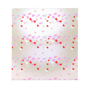 White Pearl Effect with hearts  Notepad