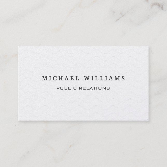 WHITE PEARL ELEGANT CREAM CLASSIC PROFESSIONAL BUSINESS CARD (Front)