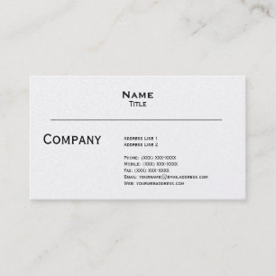 White Pearl Finish Business Card