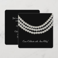 white pearl necklace on black for birthday party