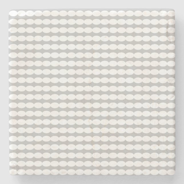 White Pearl Patterns Grey Grey Stylish Decor Gift Stone Coaster (Front)
