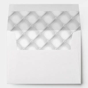 White Pearl Quilted Look Wedding Elegant Envelope