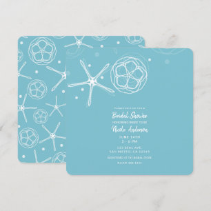 White & Pearl Starfish Wedding Bridal Shower Invitation