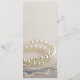 White Pearls and Blue Lace Wedding Program Programme