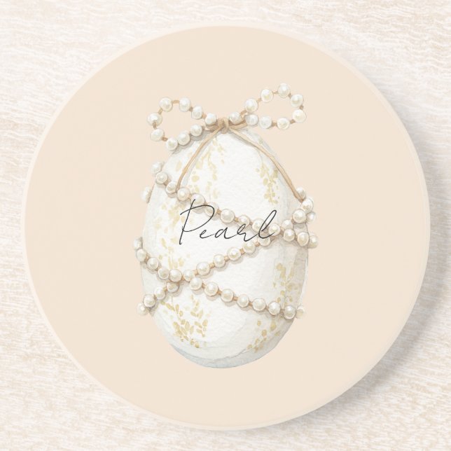 White Pearls Egg Coaster (Front)