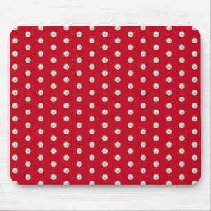 white pearls on red mouse mat