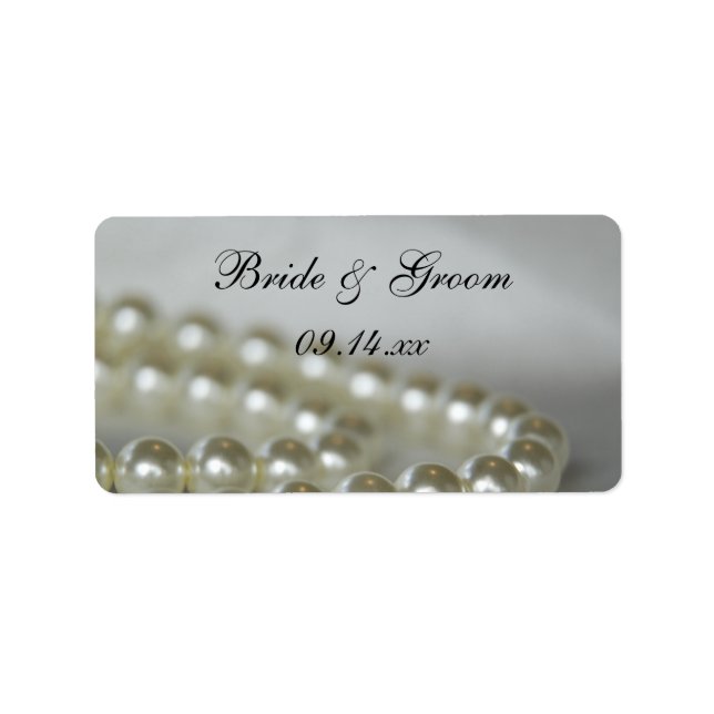 White Pearls Wedding Favor Tags (Front)
