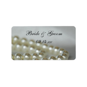 White Pearls Wedding Favour Tags