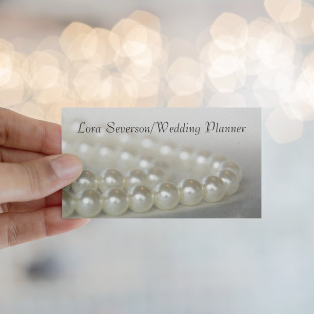 White Pearls Wedding Planner Business Card (Creator Uploaded)