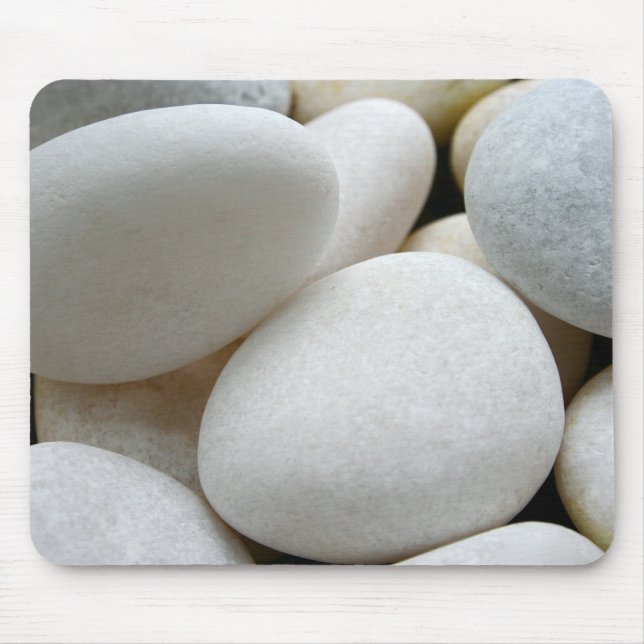 White Pebbles Stones Rock Nature Photo Mousepad (Front)