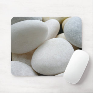 White Pebbles Stones Rock - Zen Spa Nature Photo Mouse Mat
