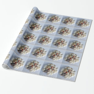 white pebbles wrapping paper