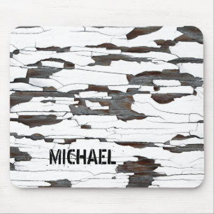 White Peeling Paint - Personalizable Mouse Mat