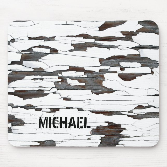 White Peeling Paint - Personalizable Mouse Mat (Front)