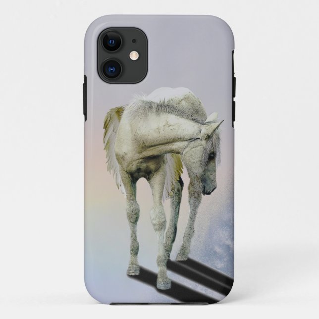 White Pegasus Equine Fantasy Art Phone Case (Back)