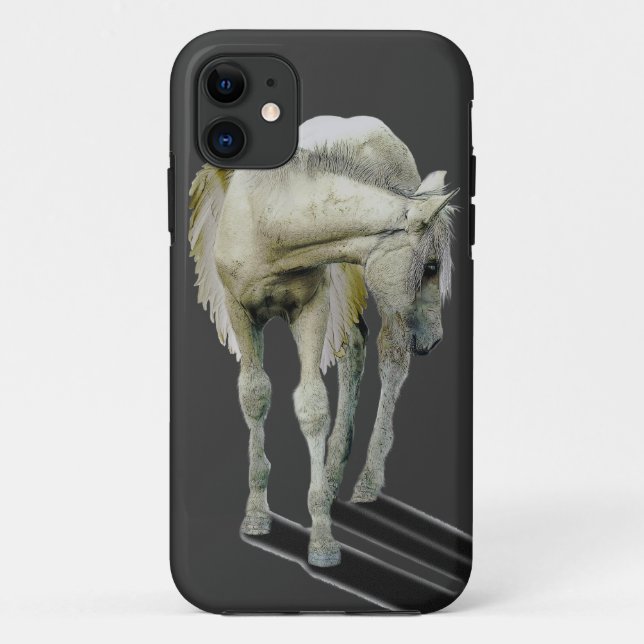 White Pegasus Equine Fantasy Art Phone Case (Back)