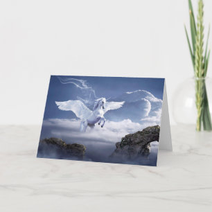 White Pegasus Horse Mystical Greeting Card