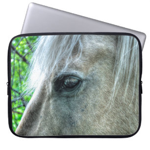 White Pegasus Horse's Eye Animal-lover Photo Laptop Sleeve