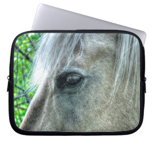 White Pegasus Horse's Eye Animal-lover Photo Laptop Sleeve