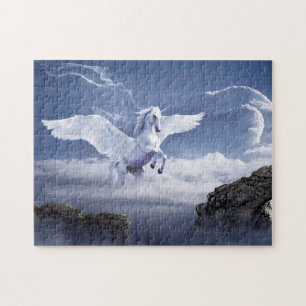 White Pegasus Unicorn Jigsaw Puzzle