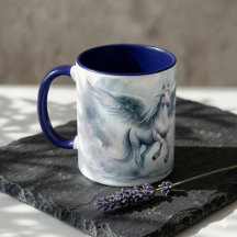 White Pegasus Wings Soft Blue Sky Dreamscape