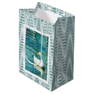 White Pekin Duck  - Nature Photo in Reflections Medium Gift Bag