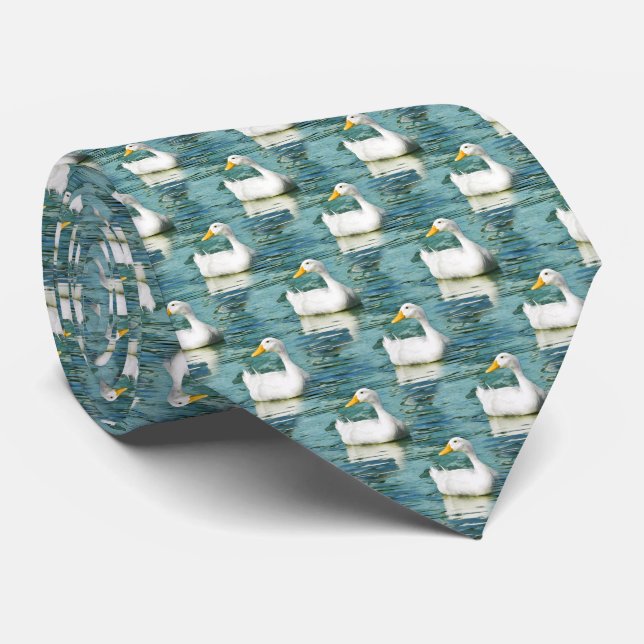 White Pekin Duck  - Nature Photo Wallapaper Tie (Rolled)