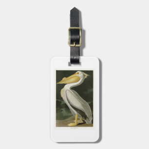 White Pelican John James Audubon Birds of America Luggage Tag