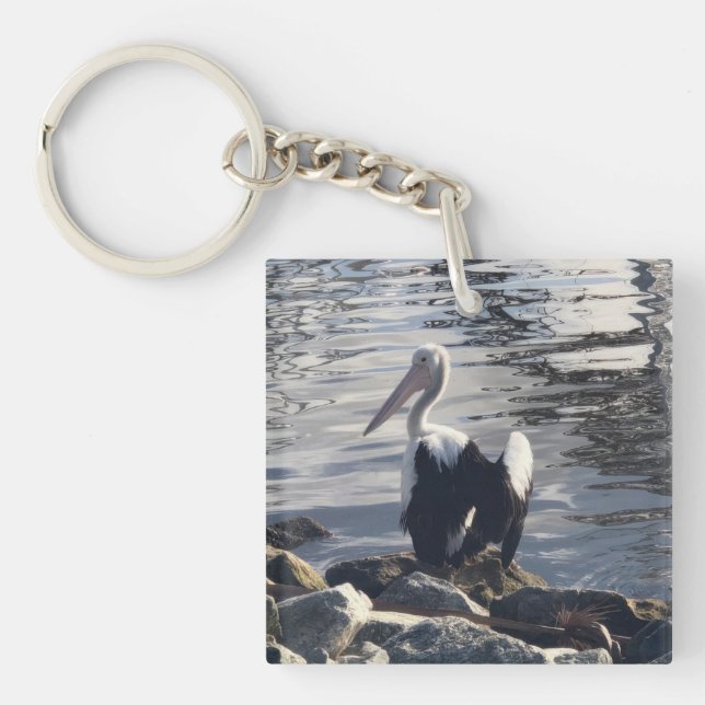 White Pelican Key Ring (Front)