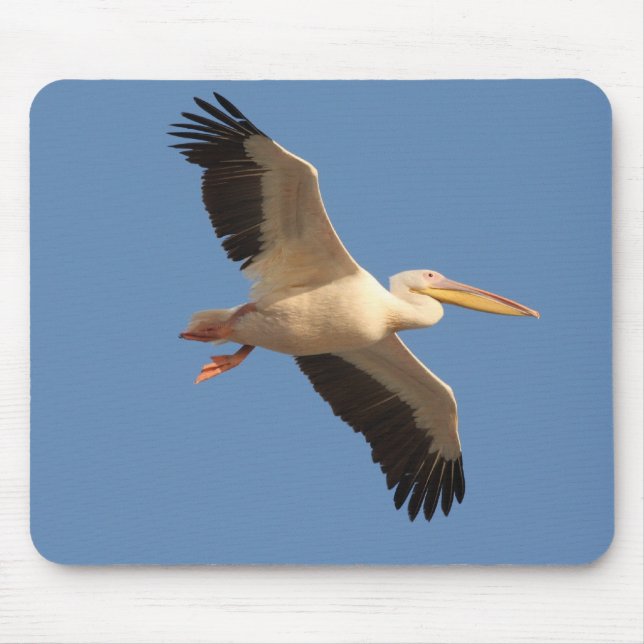 White Pelican Mouse Mat (Front)