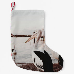 WHITE PELICAN ON BODY OF WATER DURING DAYTIME SMALL CHRISTMAS STOCKING
