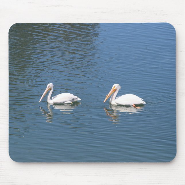 white pelicans mousepad (Front)