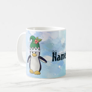 white penguin coffee cup