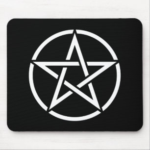 White Pentagram Mousepad