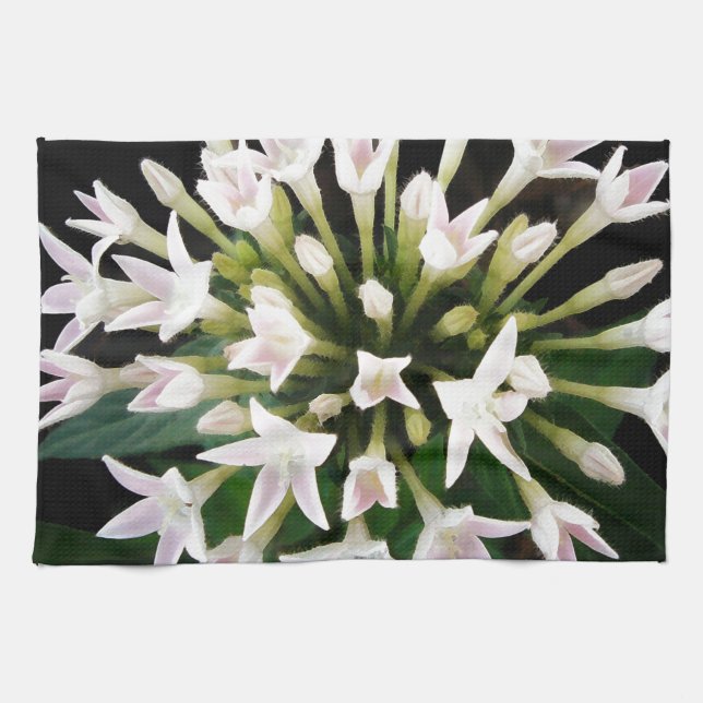 White Pentas Tea Towel (Horizontal)