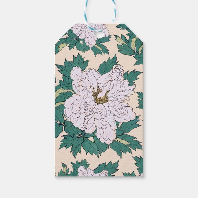 White Peonies Gift Tags (Front)