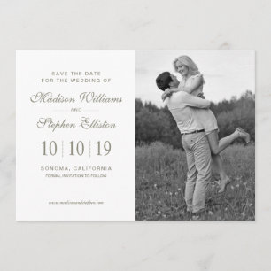 White Peonies & Leaf Watercolor - Save the Date