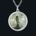 White Peonies Silver Plated Necklace<br><div class="desc">classic romantic white peonies - photo by H Cooper</div>