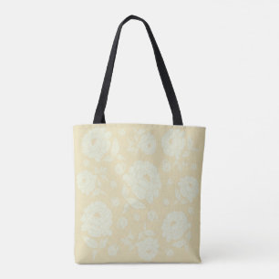 White Peonies Tote Bag