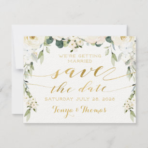 White Peony Epiphany Save The Date Envelope Invitation