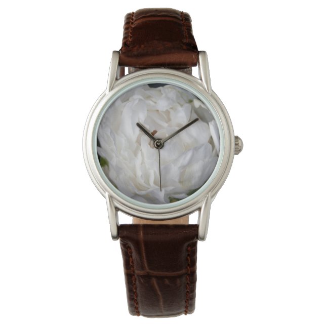 White Peony Floral Photography Bride Watch (Front)