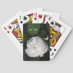 White Peony - Floral Photography - Personalised Playing Cards