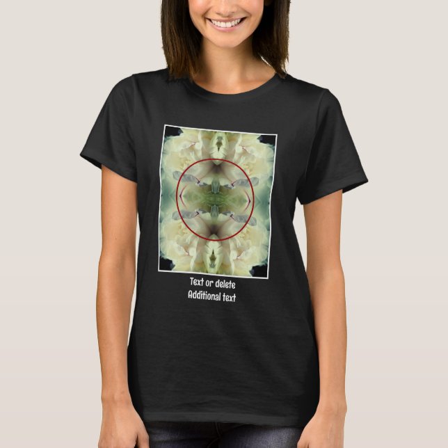 White Peony Flower Create Your Own Pet Photo  T-Shirt (Front)