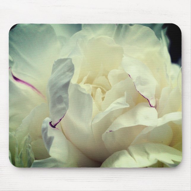 White Peony Flower  Mouse Mat (Front)