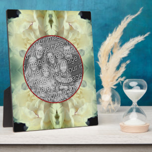 White Peony Flower Petals Create Your Own Photo Plaque