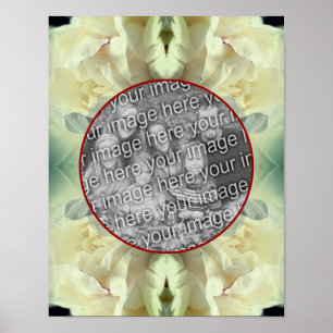 White Peony Flower Petals Create Your Own Photo Poster