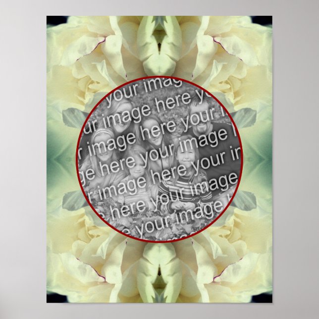 White Peony Flower Petals Create Your Own Photo  Poster (Front)