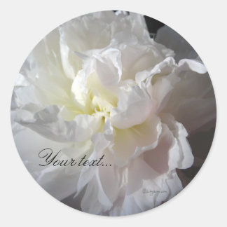 White Peony Flower Wedding Invitation Seals